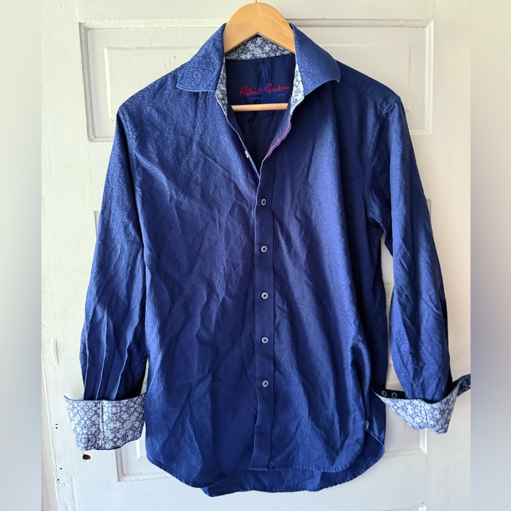 Robert Graham Blue Casual Button Down Shirt